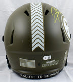 Hines Ward Autographed Steelers F/S Salute to Service Speed Helmet- Beckett W Hologram *Yellow Image 3