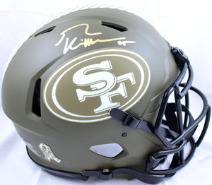 George Kittle Autographed San Francisco 49ers F/S Salute to Service Speed Authentic Helmet-Beckett W Hologram *Gold Image 1