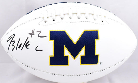 Blake Corum Autographed Michigan Wolverines Logo Football - JSA W *Black Image 1