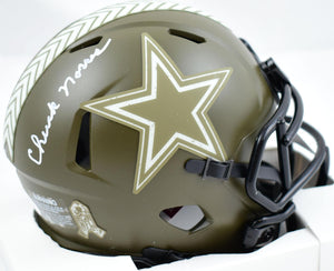 Chuck Norris Autographed Dallas Cowboys Salute to Service Speed Mini Helmet- JSA W *White Image 1