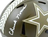 Chuck Norris Autographed Dallas Cowboys Salute to Service Speed Mini Helmet- JSA W *White Image 2