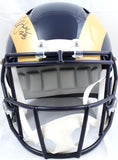 Marshall Faulk Autographed F/S Rams 00-16 TB Speed Helmet-Beckett W Hologram *Black Image 4