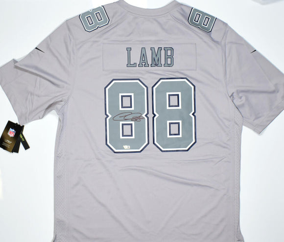 CeeDee Lamb Autographed Dallas Cowboys Nike Gray Atmosphere Jersey