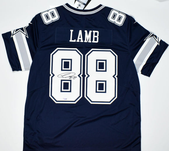 CeeDee Lamb Autographed Dallas Cowboys Nike Blue Vapor