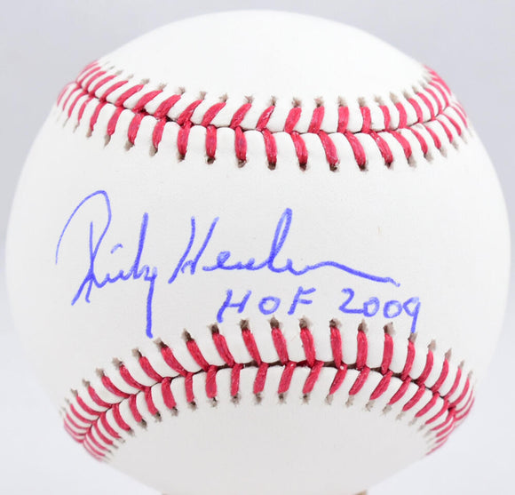 Rickey Henderson Autographed Rawlings OML Baseball w/ HOF - Beckett W Hologram  *Blue Image 1