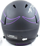 TJ Hockenson Autographed Minnesota Vikings F/S Eclipse Speed Helmet- Beckett W Hologram *Silver Image 3