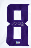 TJ Hockenson Autographed White Pro Style Jersey - Beckett W Hologram *Silver Image 2