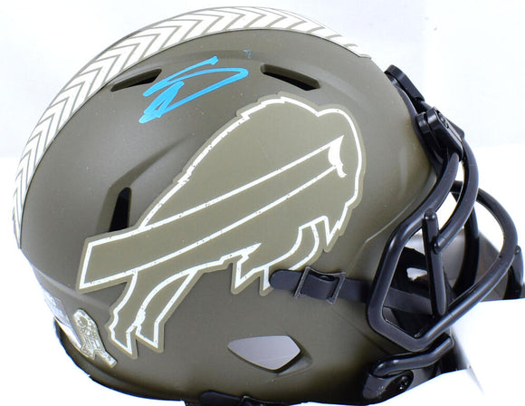 Stefon Diggs Autographed Buffalo Bills Salute to Service Speed Mini Helmet-Beckett W Hologram *Blue Image 1