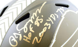 O.J. Simpson Autographed Buffalo Bills F/S Salute to Service Speed Helmet w/HOF, Yds.- JSA W *Gold Image 2