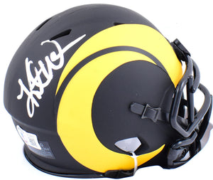 Kurt Warner Autographed Rams Eclipse Speed Mini Helmet- Beckett W  Hologram *Silver Image 1