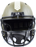 Kurt Warner Autographed F/S Rams Salute to Service Speed Helmet-Beckett W Hologram *Yellow Image 4