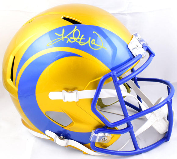 Kurt Warner Autographed Rams F/S Flash Speed Helmet-Beckett W Hologram *Yellow Image 1