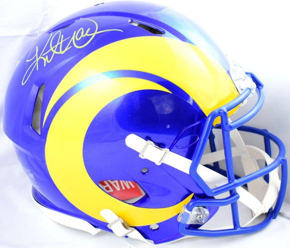 Kurt Warner Autographed Rams F/S 2020 Speed Authentic Helmet- Beckett W Hologram *Yellow Image 1