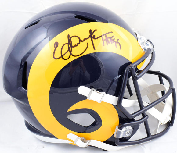 Eric Dickerson Autographed F/S Rams 81-99 Speed Helmet With HOF- Beckett W Hologram *Black Image 1