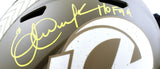 Eric Dickerson Autographed F/S Rams Salute to Service Speed Helmet W/ HOF- Beckett W Hologram *Yellow Image 2