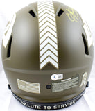 Eric Dickerson Autographed F/S Rams Salute to Service Speed Authentic Helmet W/ HOF- Beckett W Hologram *Yellow Image 3