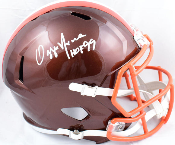 Ozzie Newsome Autographed Browns F/S Flash Speed Helmet w/HOF- Beckett W Hologram *White Image 1