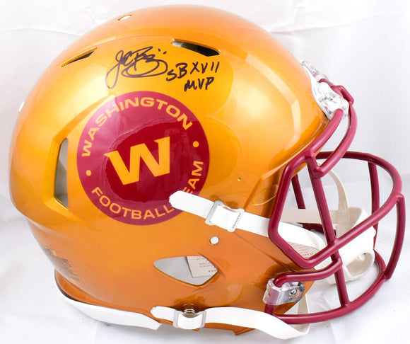 John Riggins Autographed Washington F/S Flash Speed Authentic Helmet w/SB MVP - Beckett W Hologram *Black Image 1