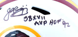 John Riggins Autographed Washington F/S Flat White Speed Helmet w/SB MVP HOF- Beckett W Hologram *Black Image 2