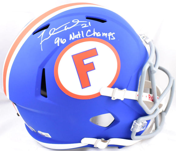 Fred Taylor Autographed Florida Gators Speed F/S Helmet w/Champs- Beckett W Hologram *White Image 1