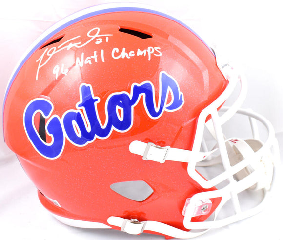 Fred Taylor Autographed Florida Gators Speed F/S Helmet w/Champs- Beckett W Hologram *White Image 1