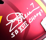 Williams Rypien Theismann Autographed Commanders F/S Speed Helmet W/SB Ins.-Beckett W Hologram *White Image 4