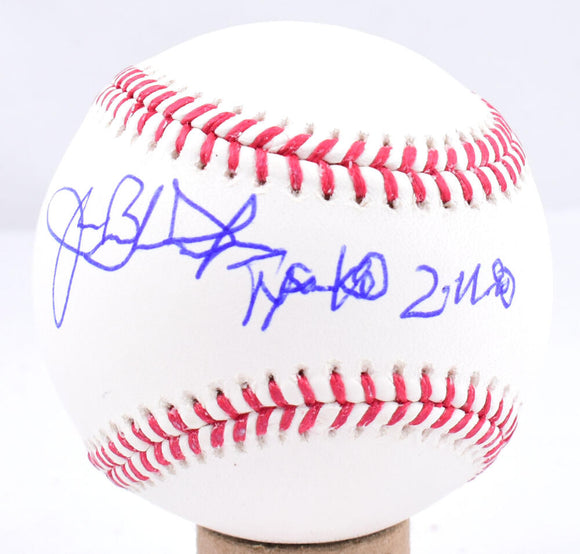 Buster Douglas Autographed Rawlings OML Baseball w/Tyson KO - Beckett W Hologram *Blue Image 1