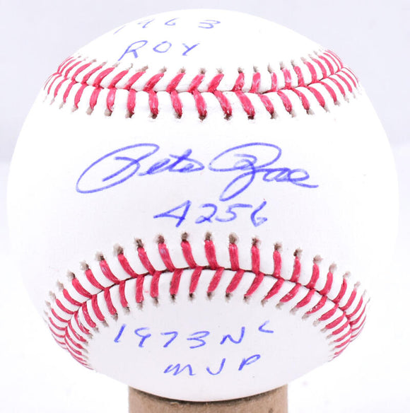 Pete Rose Autographed Rawlings OML Baseball w/ 3 Inscriptions - Beckett W Hologram *Blue Image 1