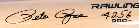 Pete Rose Autographed Blonde Rawlings Pro Baseball Bat w/4256 - Beckett W Hologram *Black Image 2