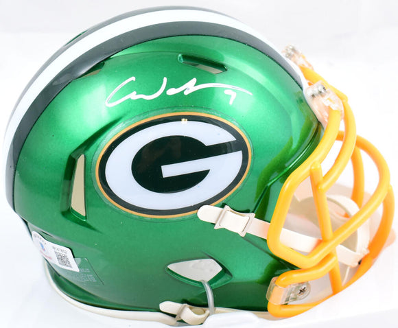 Christian Watson Autographed Green Bay Packers Flash Speed Mini Helmet-Beckett W Hologram *White Image 1