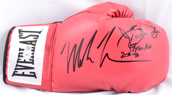 Mike Tyson Buster Douglas Signed Red Everlast Boxing Glove - Beckett W Hologram *Black *Right Image 1