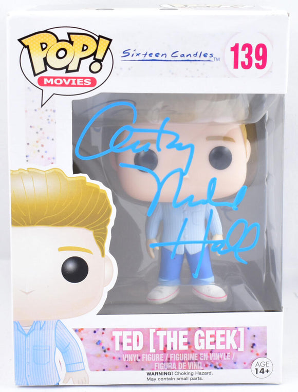 Anthony Michael Hall Autographed Ted the Geek Funko #139-Beckett W Hologram *Blue Image 1