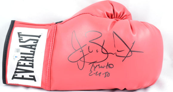 Buster Douglas Autographed Everlast Red Boxing Glove w/Tyson KO-Beckett W Hologram *Black *Right Image 1