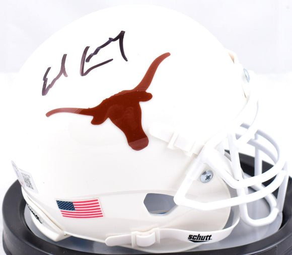 Earl Campbell Autographed Texas Longhorns Schutt Mini Helmet- Beckett W Hologram *Black Image 1