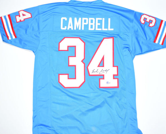 Earl Campbell Autographed Blue Pro Style Jersey- Beckett W Hologram *Black Image 1