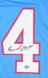 Earl Campbell Autographed Blue Stat Pro Style Jersey- Beckett W Hologram *Black Image 2