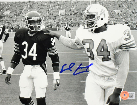 Earl Campbell Autographed Houston Oilers 8x10 B/W w/ Walter Payton Photo - Beckett W Hologram *Blue Image 1