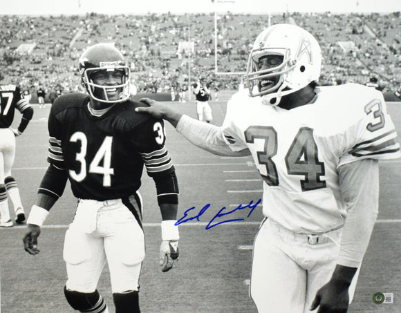 Earl Campbell Signed Houston Oilers 16x20 B/W w/ Walter Payton Photo- Beckett W Hologram *Blue Image 1