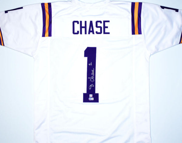 The Jersey Source Ja'Marr Chase Autographed Purple College Style Jersey-Beckett W Hologram *Black