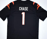 Ja'Marr Chase Autographed Cincinnati Bengals Black Nike Game Jersey *Bold- Beckett W Hologram *Black Image 1