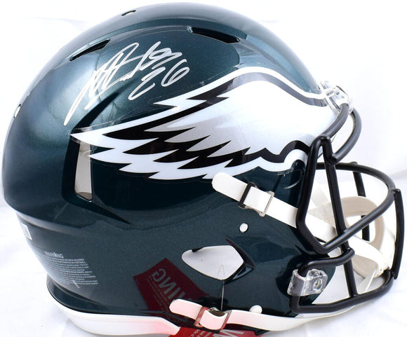 Miles Sanders Autographed Philadelphia Eagles F/S Speed Authentic Helmet-Beckett W Hologram *Silver Image 1