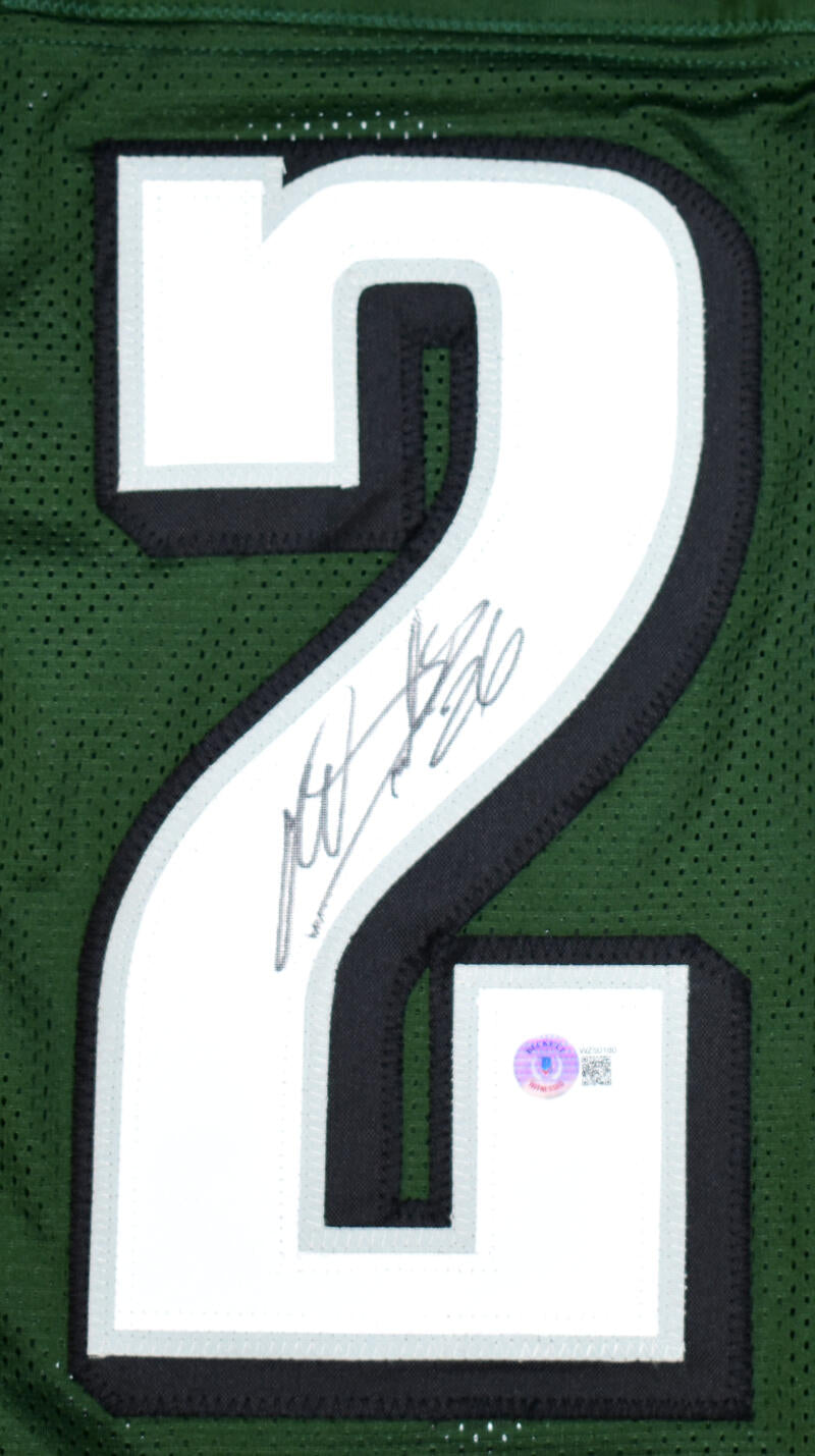 Miles Sanders Autographed Green Pro Style Jersey- Beckett W Hologram * –  The Jersey Source