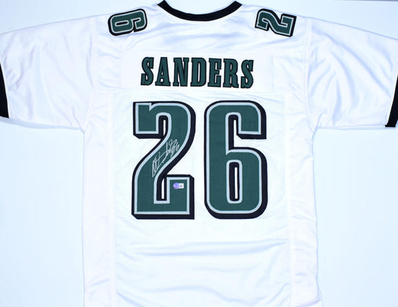Miles Sanders Autographed White Pro Style Jersey- Beckett W Hologram *Silver Image 1