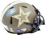 Emmitt Smith Autographed Cowboys Salute to Service Speed Mini Helmet-Beckett W Hologram *Blue Image 1