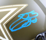 Emmitt Smith Autographed F/S Dallas Cowboys Salute to Service Speed Helmet-Beckett W Hologram *Blue Image 2