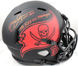Mike Alstott Autographed Tampa Bay Bucs F/S Eclipse Speed Helmet w/Insc - Beckett W Hologram *Red Image 1