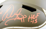 Warren Sapp Autographed Tampa Bay Buccaneers F/S Salute to Service Speed Helmet w/2 insc.-Beckett W Hologram *Orange Image 3