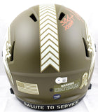 Warren Sapp Autographed Tampa Bay Buccaneers F/S Salute to Service Speed Helmet w/2 insc.-Beckett W Hologram *Orange Image 4