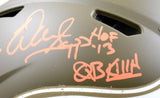 Warren Sapp Signed Buccaneers F/S Salute to Service Speed Authentic Helmet w/3 insc.-Beckett W Hologram *Orange Image 3