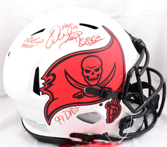 Warren Sapp Signed Buccaneers F/S Lunar Speed Authentic Helmet w/4 ins.-Beckett W Hologram *Red Image 1